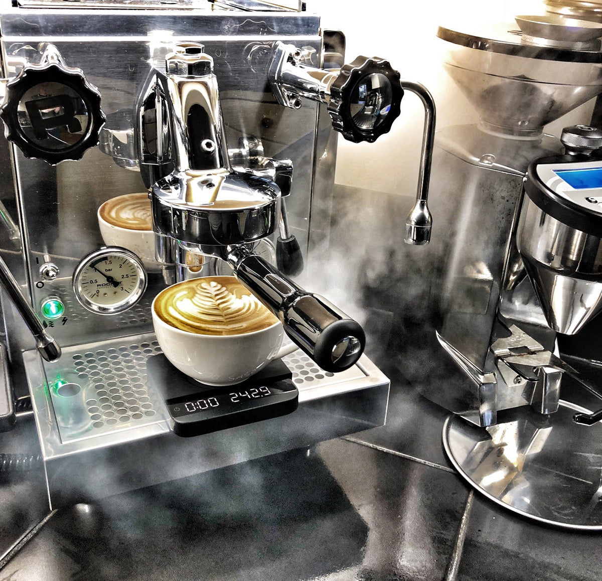 Rocket R60V Coffee Machine and Rocket Fausto Espresso Grinder