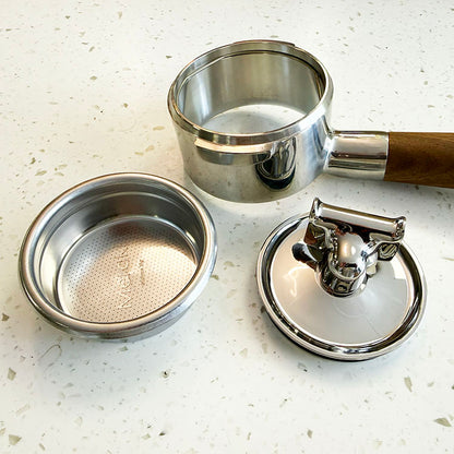 Meraki Porta Filter with Wooden Handle, detachable base and basket