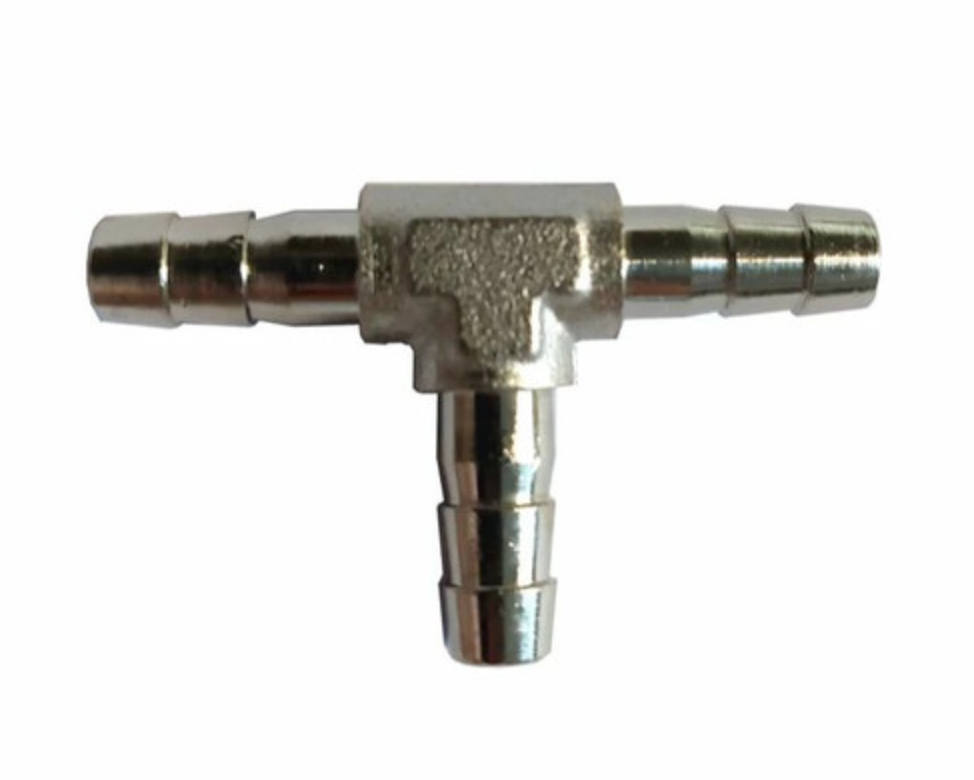 ECM Tube / Pipe Connector - T Shaped - 6mm Barbed - METAL