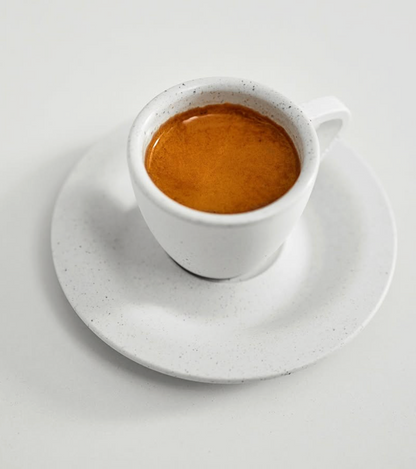 Meraki Espresso Cup and Saucer made from recycled coffee grounds