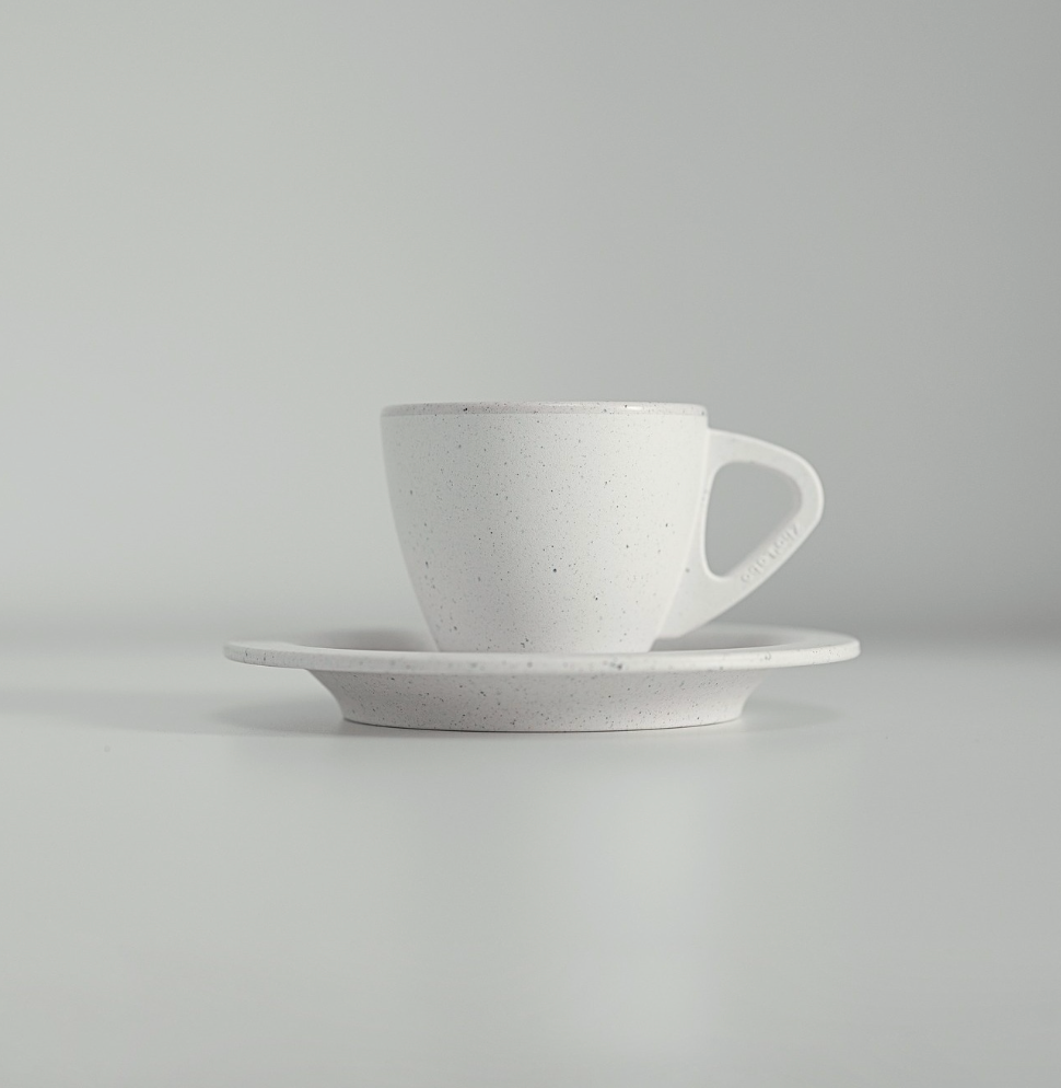 Meraki Espresso Cup and Saucer made from recycled coffee grounds