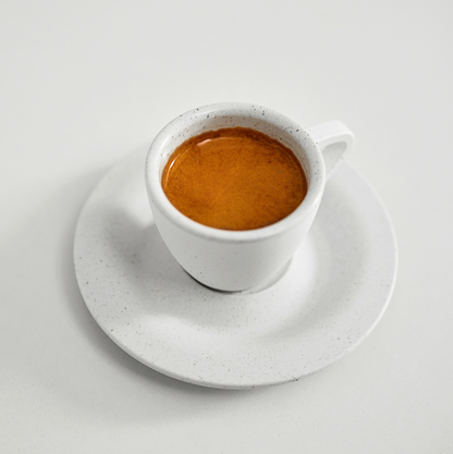 Meraki Espresso Cup and Saucer made from recycled coffee grounds