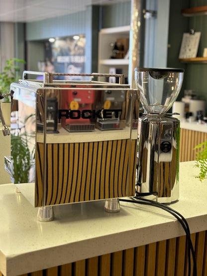 Used 2017 Rocket Espresso R Cinquantotto R58 + Chrome Fausto Grinder package offer - 30 Day Warranty