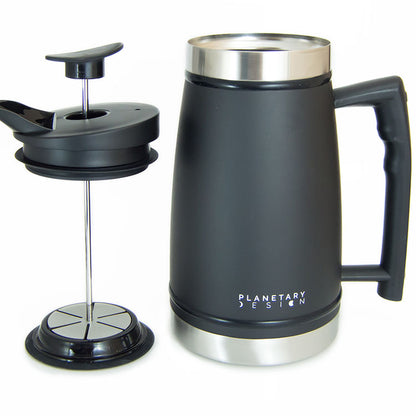French Press with Bru-Stop Large 48oz Black